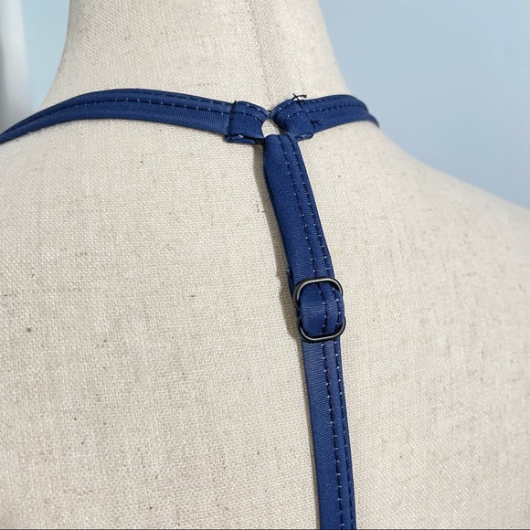 AR 33 Zion Sports Bra Ocean Dark Blue V-Neck Adjustable Strap Racerback … - Picture 7 of 11